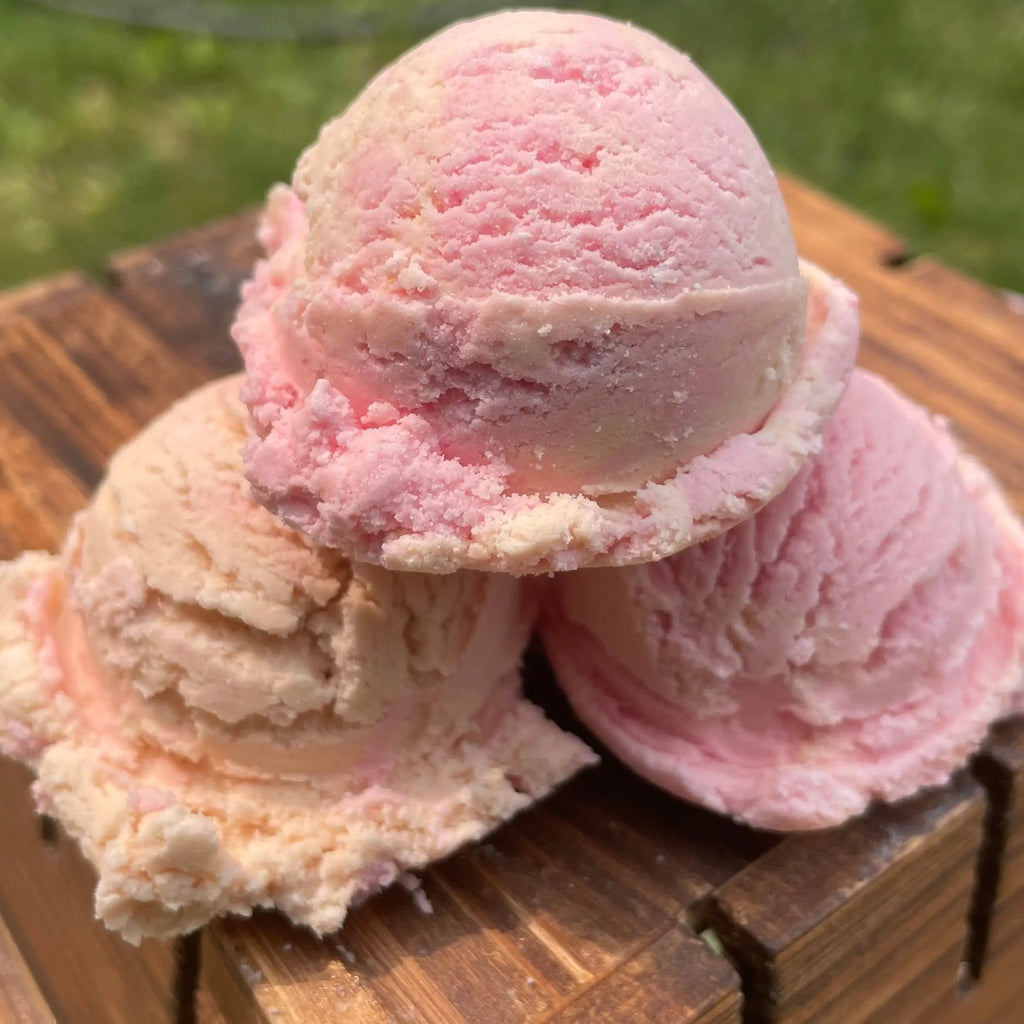 Strawberry Sorbet Ice Cream Bubble Bar Scoops